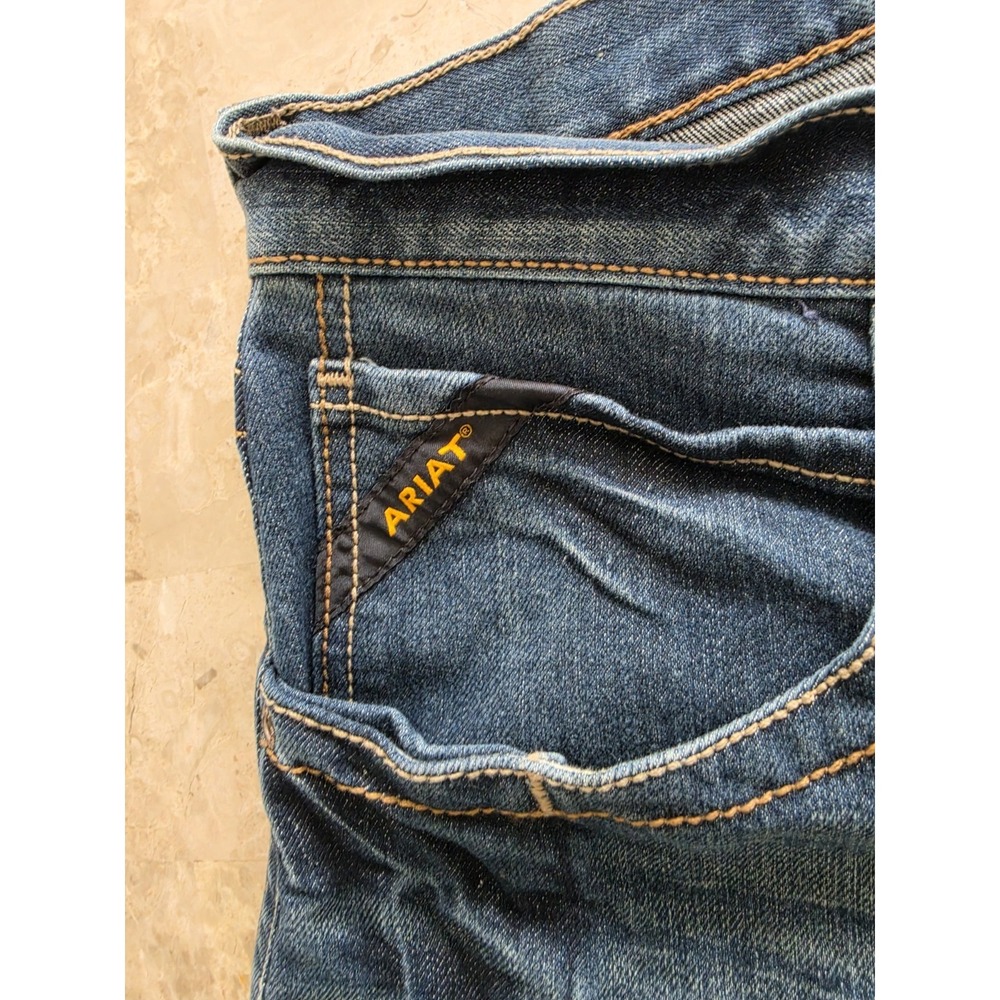Ariat Rebar M5 Jeansβ Straight Leg Outdoor Cowboy Workwear Blue Denim Mens 44/30 - Picture 3 of 16